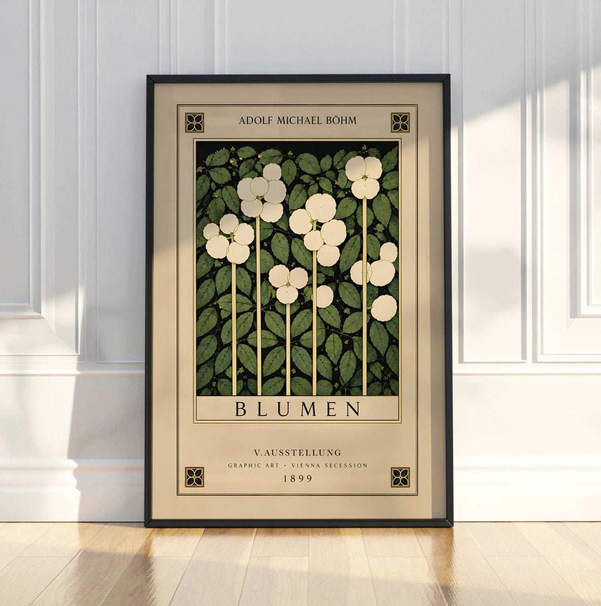 Art Nouveau Floral Wall Decor, Adolf Bohm Blumen Print, Vienna Secession Exhibition Poster