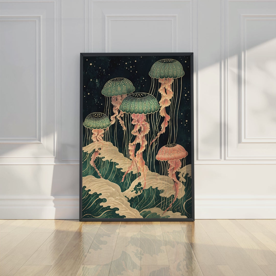 Wall Art Poster Jellyfish, Coastal Wall Design