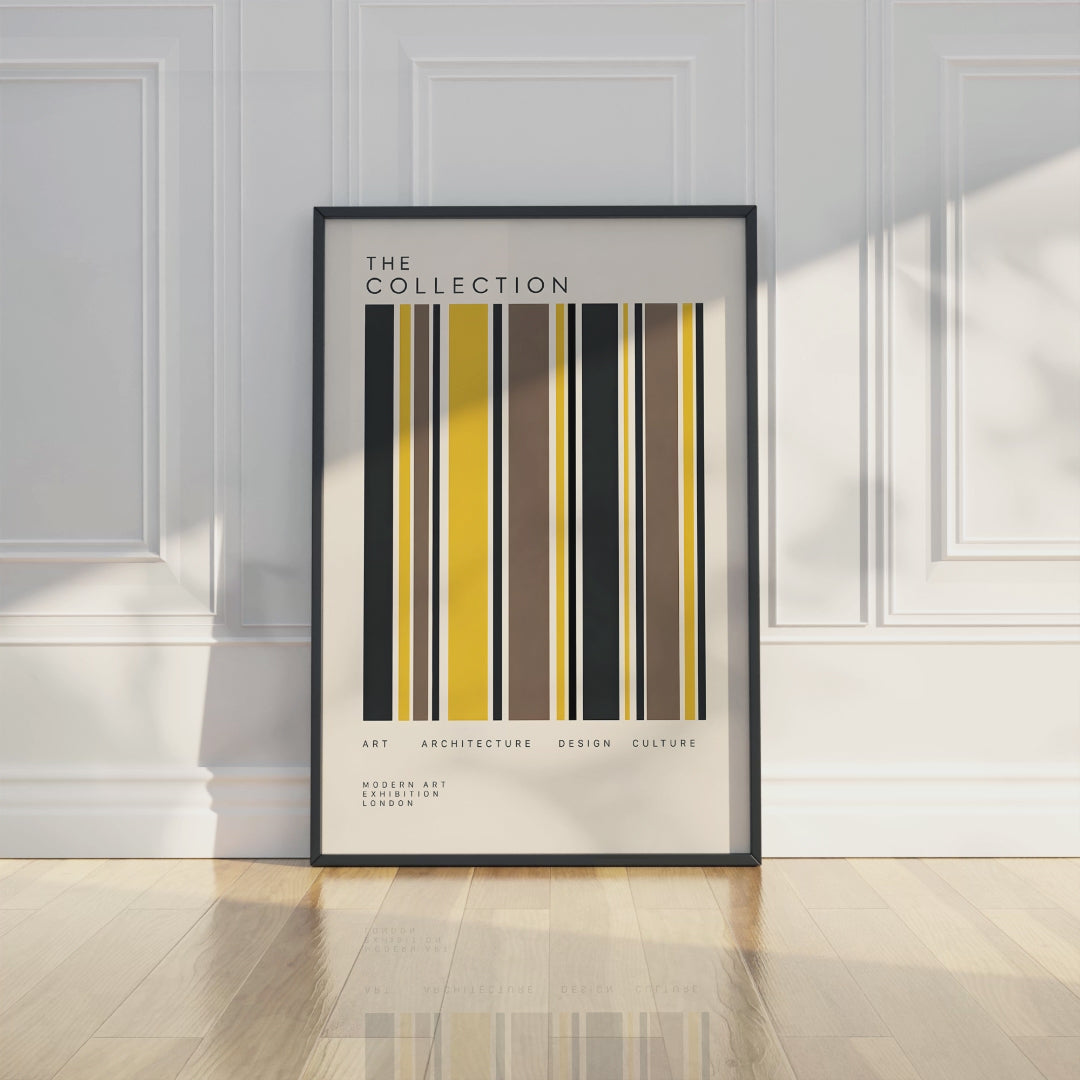 Modernist Geometric Poster, Minimalist Abstract Stripe Wall Art, Mid Century Modern Art