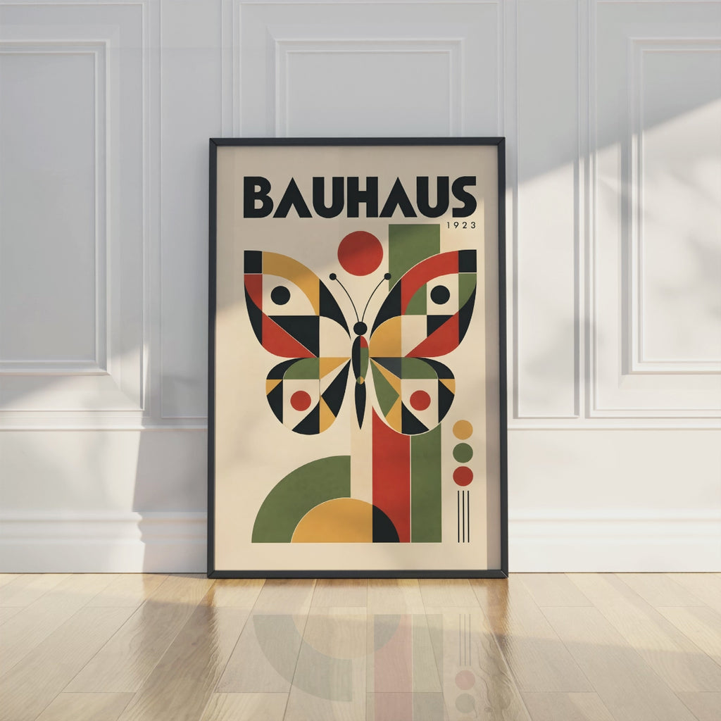 Bauhaus Butterfly Poster, Mid Century Modern Art, Retro Contemporary Art