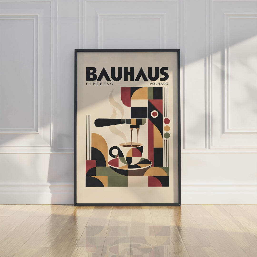 Bauhaus Abstract Art Poster, Geometric Wall Art, Mid Century Modern Print