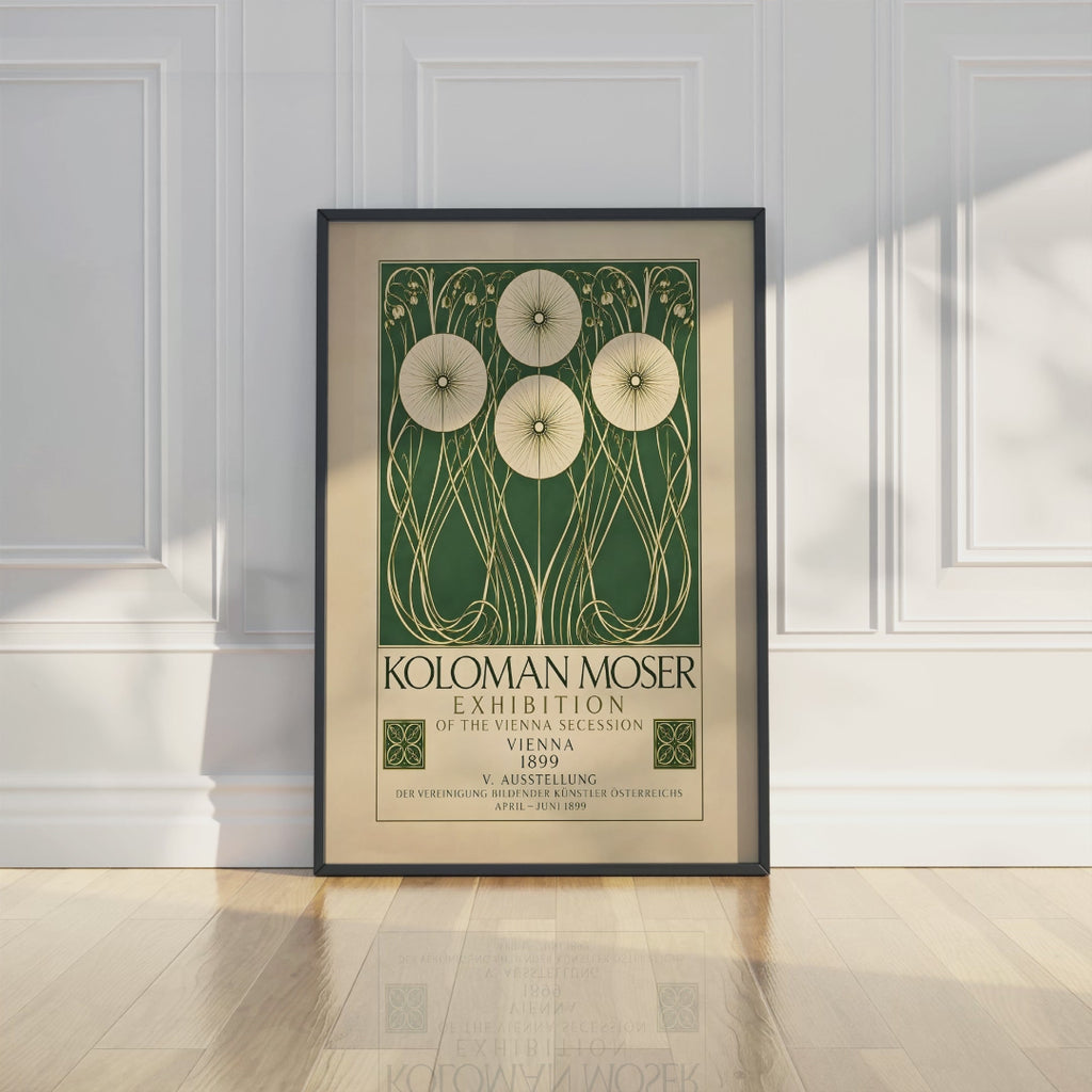 Koloman Moser Exhibition Poster, Art Nouveau Botanical Print, Vienna Secession Flower Wall Art