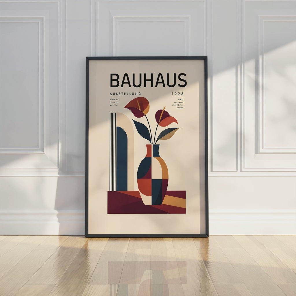 Bauhaus Vase Wall Art, Geometric Modern Home Decor