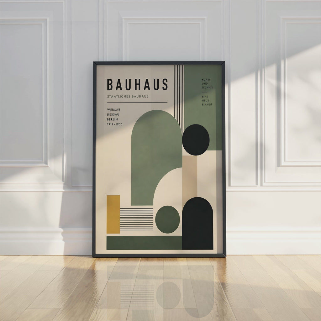 Bauhaus Geometric Wall Art, Mid Century Poster