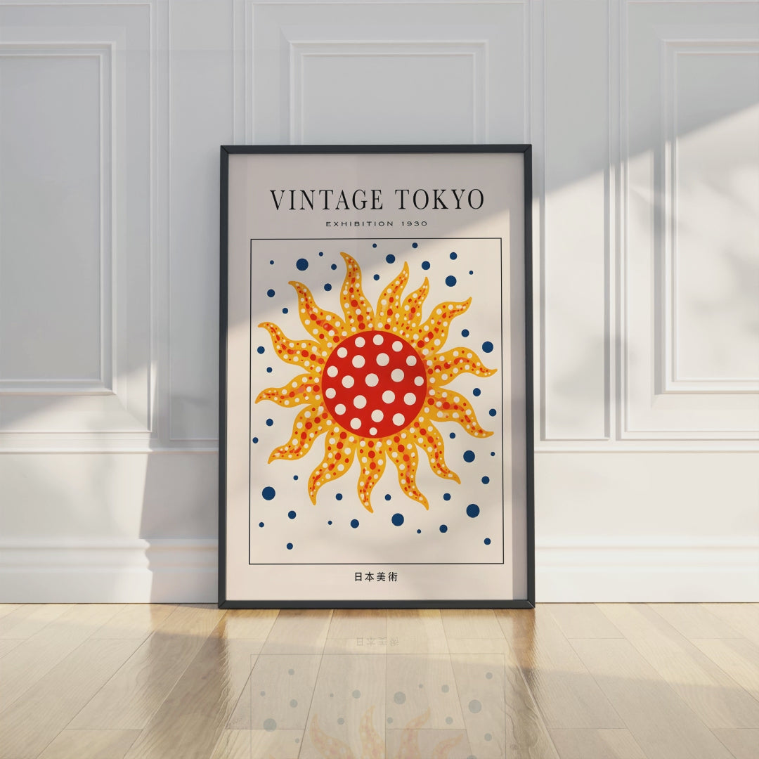 Vintage Polka Dot Tokyo Sun Poster: 1930 Exhibition Art Print