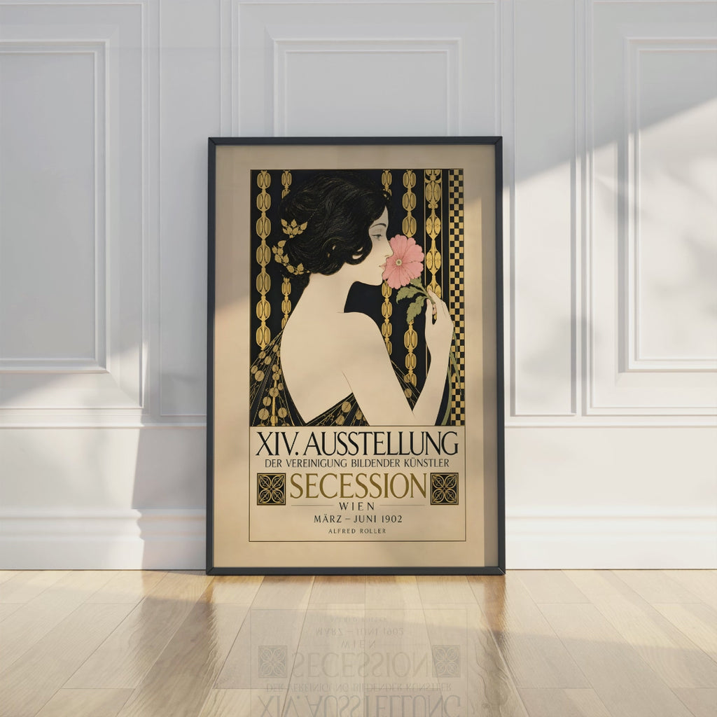 Art Nouveau Floral Wall Decor, Vienna Secession Exhibition Poster